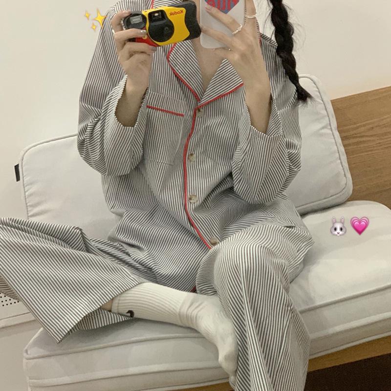 Strawberry Print Long-Sleeve Pajama Set