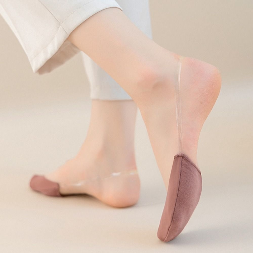 5pairs Half Palm High Heels Socks Without Heel Antiskid Socks Fashion Invisible Socks Ladies
