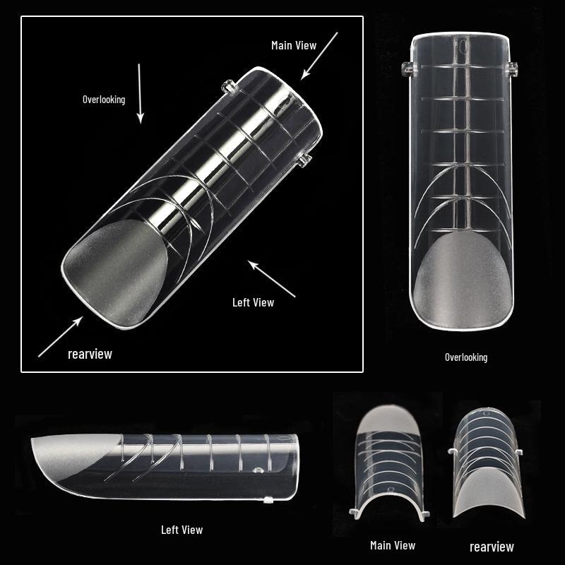 Caja de 120 Puntas de Uña de Cristal: Moldes para Extensión de Uñas Almendra Ballet con Escala