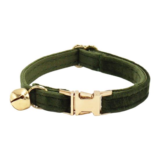 Cat Collar Velvet Solid Color Pet Chocker Necklace with Bell Adjustable Neck Collar for Cat Kitten Puppy Small Dogs