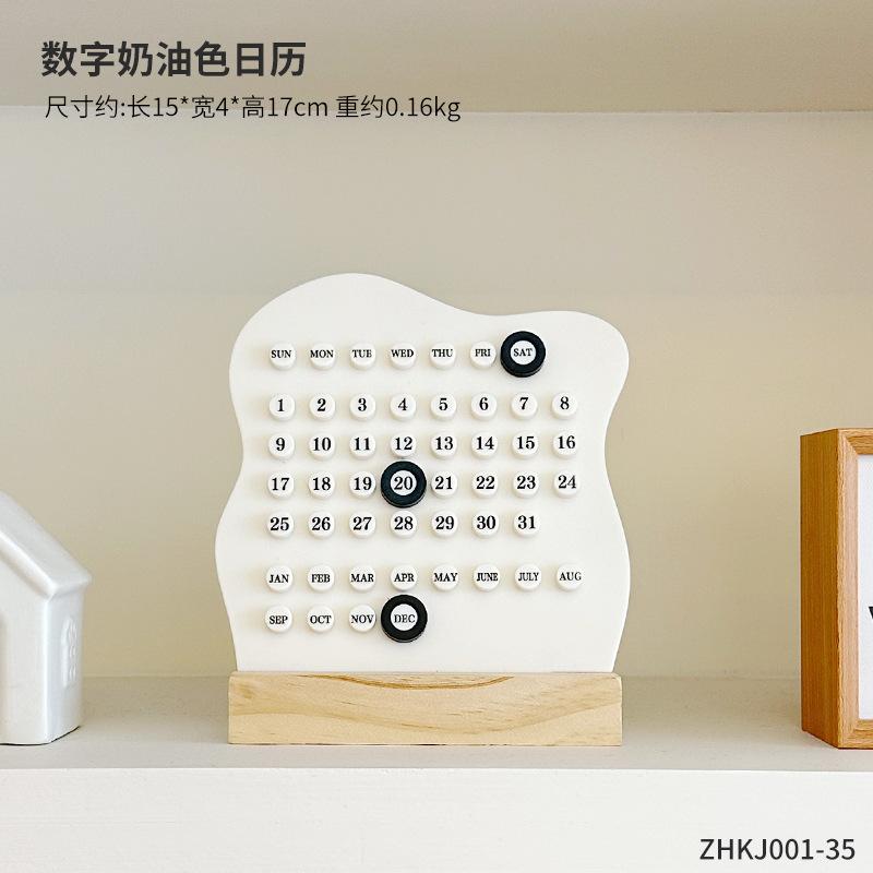 Perpetual Calendar Handmade DIY Ring Desk Calendar Desktop Ornament High Value Acrylic Calendar Small Ornament Photo Prop