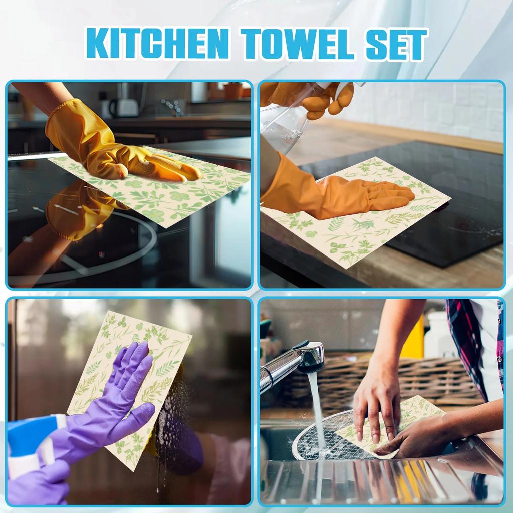 8Pcs Swedish Dishcloths Reusable Dish Cloth Absorbent Kitchen Dish Rag Non Scratch Kitchen Cleaning Cloth for Washing Dishes