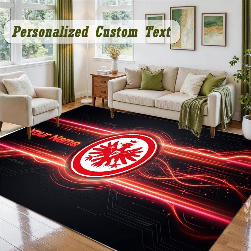 Crystal Velvet Square Rug Custom NameEintracht Frankfurt Pattern Non Slip Home Floor Decor Rug