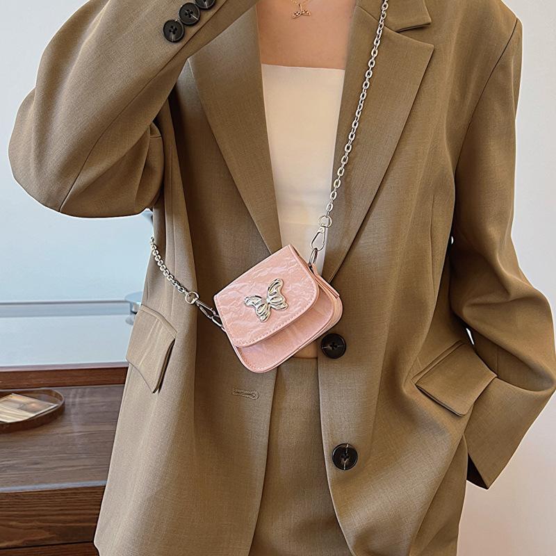 2025 Spring and Summer New Women's Mouth Red Envelope Personality Trendy Fresh and Sweet Bow Chain Mini Messenger Shoulder Bag Bag