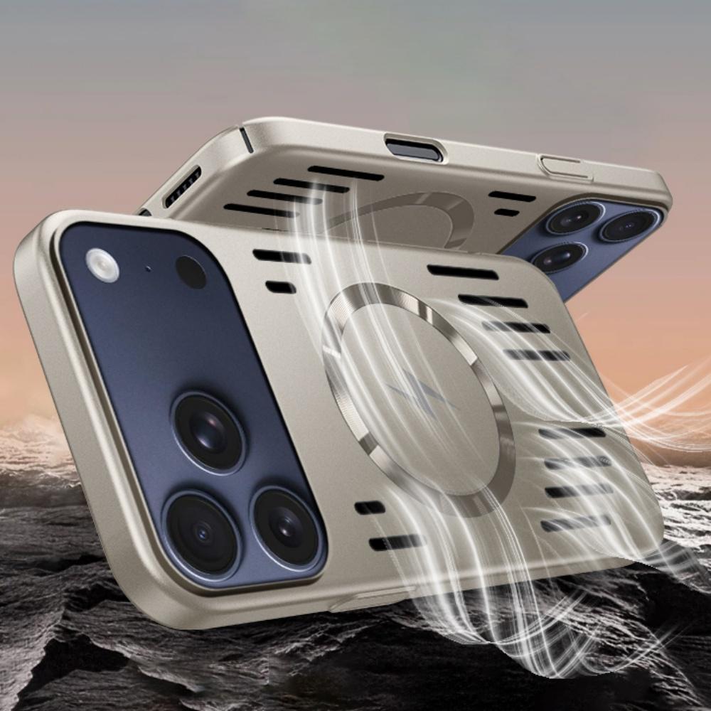 

Прочный металлический матовый полый чехол для iPhone 17 Air 16 15 14 13 12 Pro Max 17Pro Для Magsafe Беспроводная зарядка Охлаждение Броня Funda iPhone17 Pro