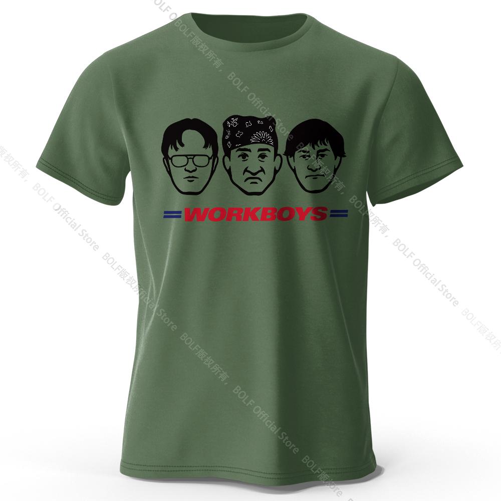 Work Boys Printed T-Shirt 100% Cotton Oversized Vintage Graphic Tees for Men Women Summer Tops Americana Streetwear