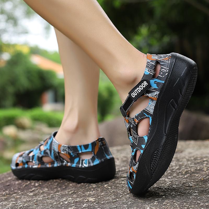Sandali Estivi da Uomo Outdoor Antiscivolo Suola Spessa Comodi Morbidi Scarpe da Spiaggia da Uomo Leggeri Piattaforma EVA Sandali per Guadare l'Acqua