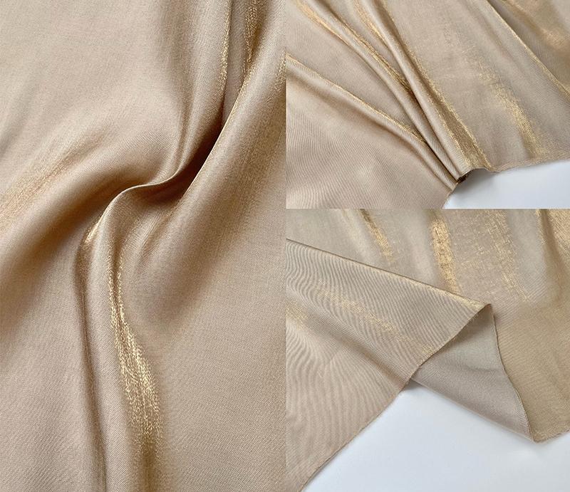 Seide Leinen Mischgewebe Damenkleid Maßgeschneidert Seide Leinen Mode Stoff