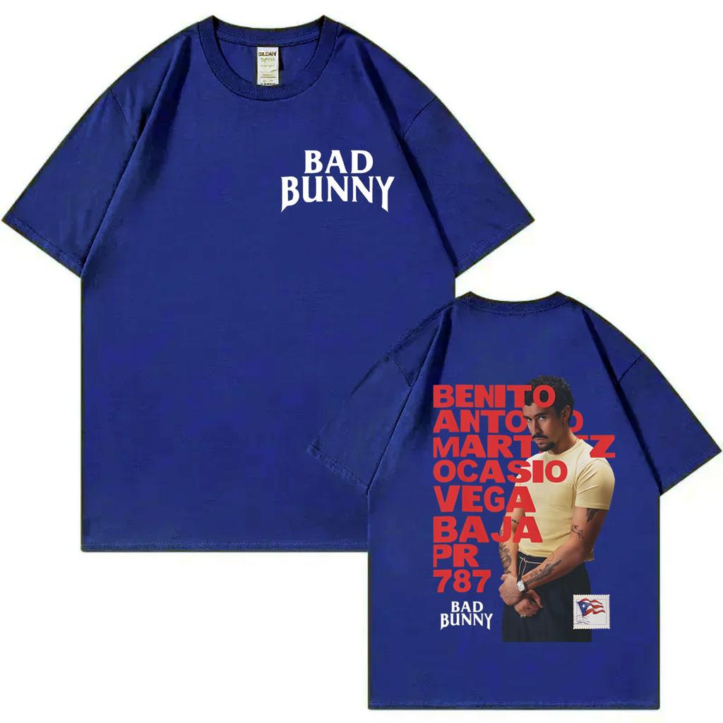 Rapper Bad Bunny Merch T Shirt Fashion Hip Hop Vintage Short Sleeve Tshirts Men Women Clothing Casual Cotton Tshirt Streetwear