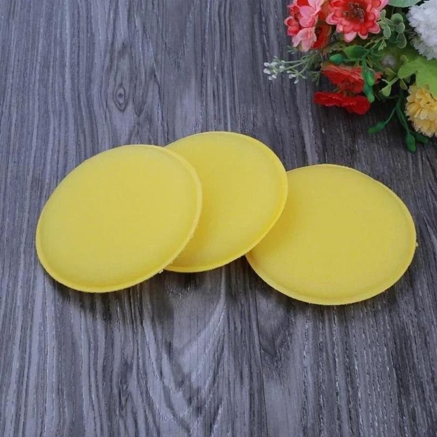 1 Set 12 Pcs Yellow Sponge Pad/Buffer For Car Detailing Care Wash Clean Car Vehicle Wax Polish Sponge Hand Soft Wax Wholesale
