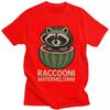 Italian Brainrot Raccoon Meme T Shirt for Men Pure Cotton Tshirt Humor Streetwaer Short Sleeve Tee Shirt Loose Fit
