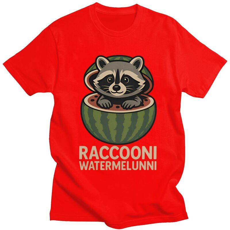 

Italian Brainrot Raccoon Meme T Shirt for Men Pure Cotton Tshirt Humor Streetwaer Short Sleeve Tee Shirt Loose Fit S