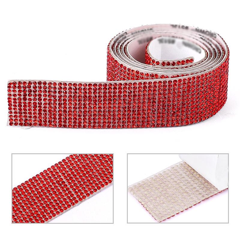 Autocolant cu stras de cristal autoadeziv de 1 metri, bandă cu diamante, autocolante cu sclipici pentru artizanat manual, decorarea telefonului auto