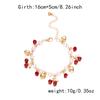 Sweet Cute Red Strawberry Cherry Heart Pearl Charm Bracelet New Fashion Y2K Fruit Gold Color Chain Jewelry Party Gifts 2025