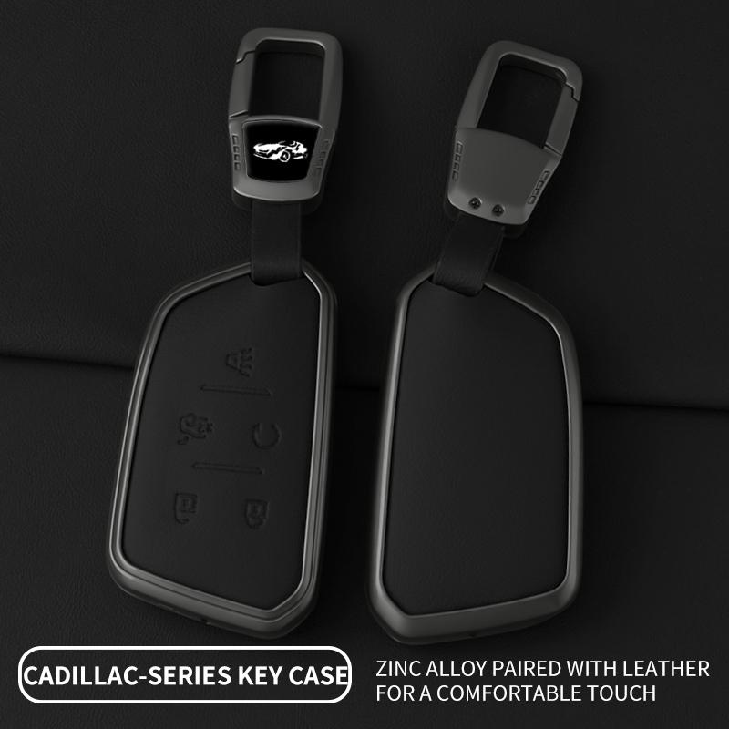 Car Key Case Cover Protect For Cadillac Ct4 Ct5 Ct4-V C8 Corvette Escalade Metal Holder Shell Keychain Accessories