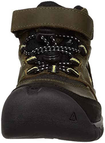 KEEN Ridge Flex Mid WP Waterproof Kids' Hiking Shoes (Sizes 15.0-19.5cm) in Dark Olive/Dusky Citron (Size 18.0cm)