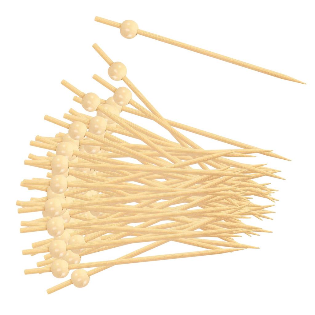 200x Bamboo Cocktail Picks Toothpick Party Favor Bamboo Fruit Sticks Skewers for Holiday Christmas Sandwich Birthday Kitchen