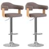 Day and Night - Day and Night Bar Stools 2 Units Gray Taupe Curved Wood and Fabric