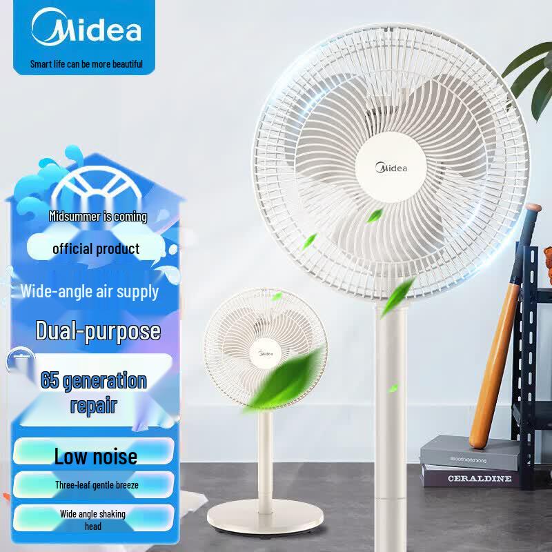 Midea 3-Blade Desk & Pedestal Electric Fan CN plug (adapter included)