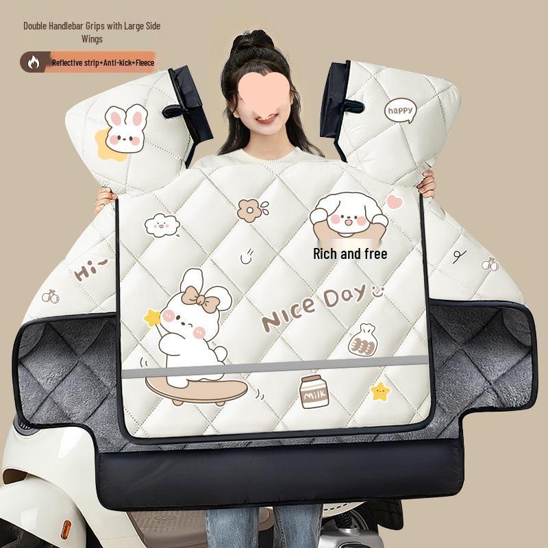 Four-Season Waterproof Windproof Plush Motorcycle Windshield Cover