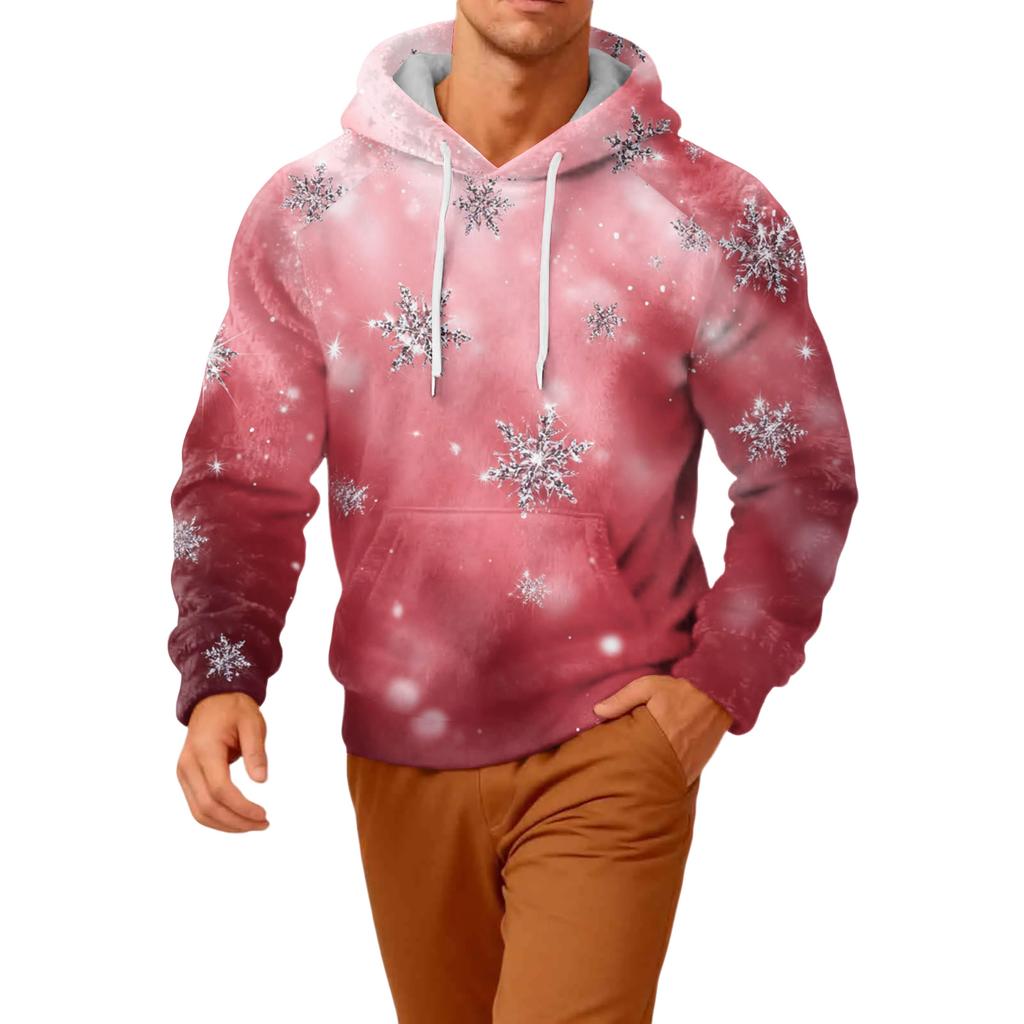 Herr Långärmad Ledig Flanell Huvtröja