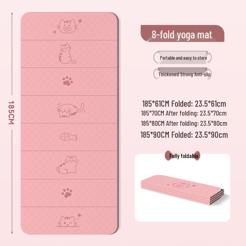 Foldable Non-Slip TPE Yoga Mat - 80% Off, Large Outdoor Portable Fitness Mat, Thickened for Sleeping, Lunch Breaks, and Sports