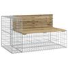 VidaXL Design Gabion Garden Bench 244x71x65.5cm Impregnated Pine Wood 3196241