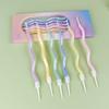 6pcsHappy Birthday Curved Candle Birthday Decoration Curved Thread Creative Long Cake Decoration Valentine's Day Romantic Candle