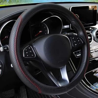 Universal bilrattkåpa Halksäker autorattkåpa Anti-halk prägling läder Bil-styling Biltillbehör