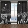 Black Cosmic Starry Sky Pattern Printed Curtains Bedroom Living Room Decoration Home Classic Made Of Polyester Sitting Window Treatment