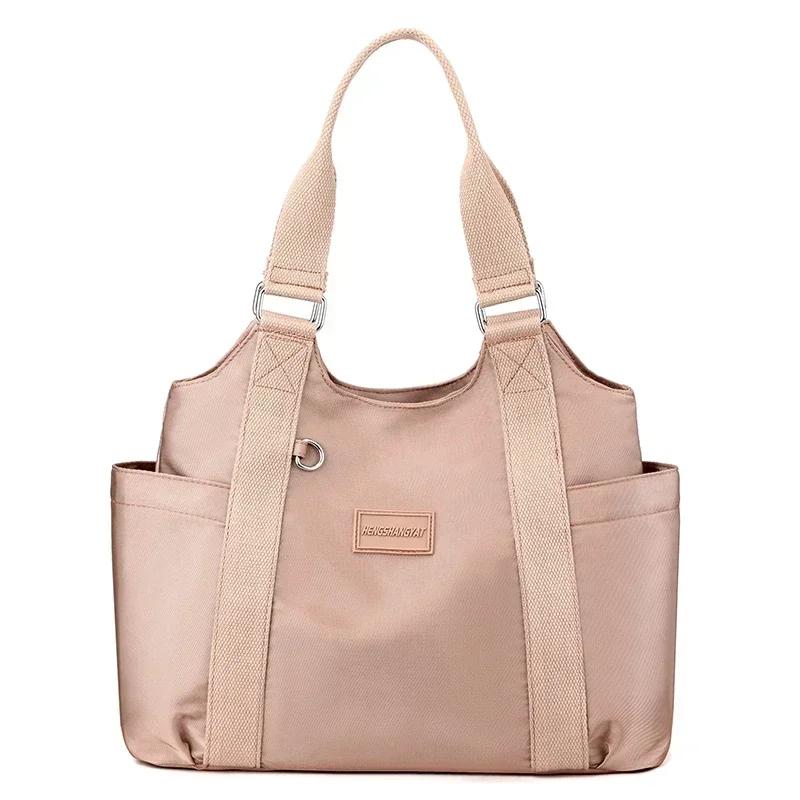 Solid stitching zipper ladies bags shoulder traveling crossbody bags for women nylon large capacity pocket
