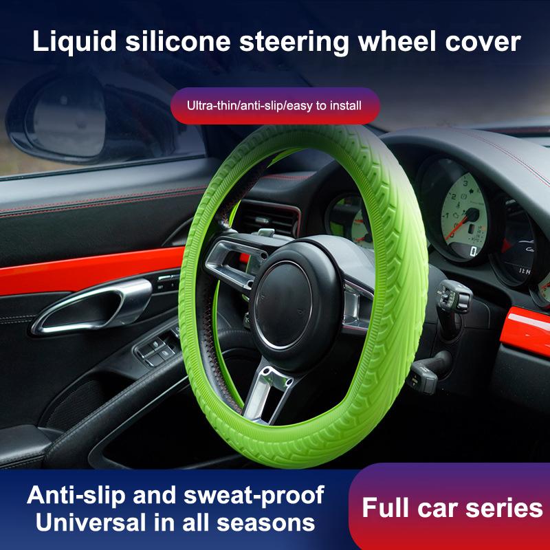 Universal Car Non-Slip Silicone Steering Wheel Cover Elastic Texture D-Shaped Steering Wheel Covers Car Decoration Accessories