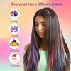 Synthetic Clip in Hair Extensions Rainbow Colorful Wig Hairpieces Wig Hair Accessories  Girls