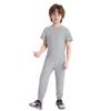 Unisex Kids Adaptive Clothing Jumpsuit Round Neck Short Sleeve Design Back Invisible Zipper Solid Color Full Body Outfit