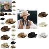 Adjustable Western Cowboy Straw Hat For Women Perfect For Outdoor Beach Activities With Sun Protection And Stylish Brim