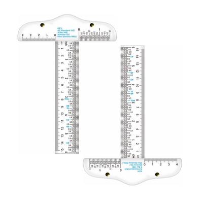 6-Inch Transparent Acrylic T-Square Ruler with Double Measurement Scale
