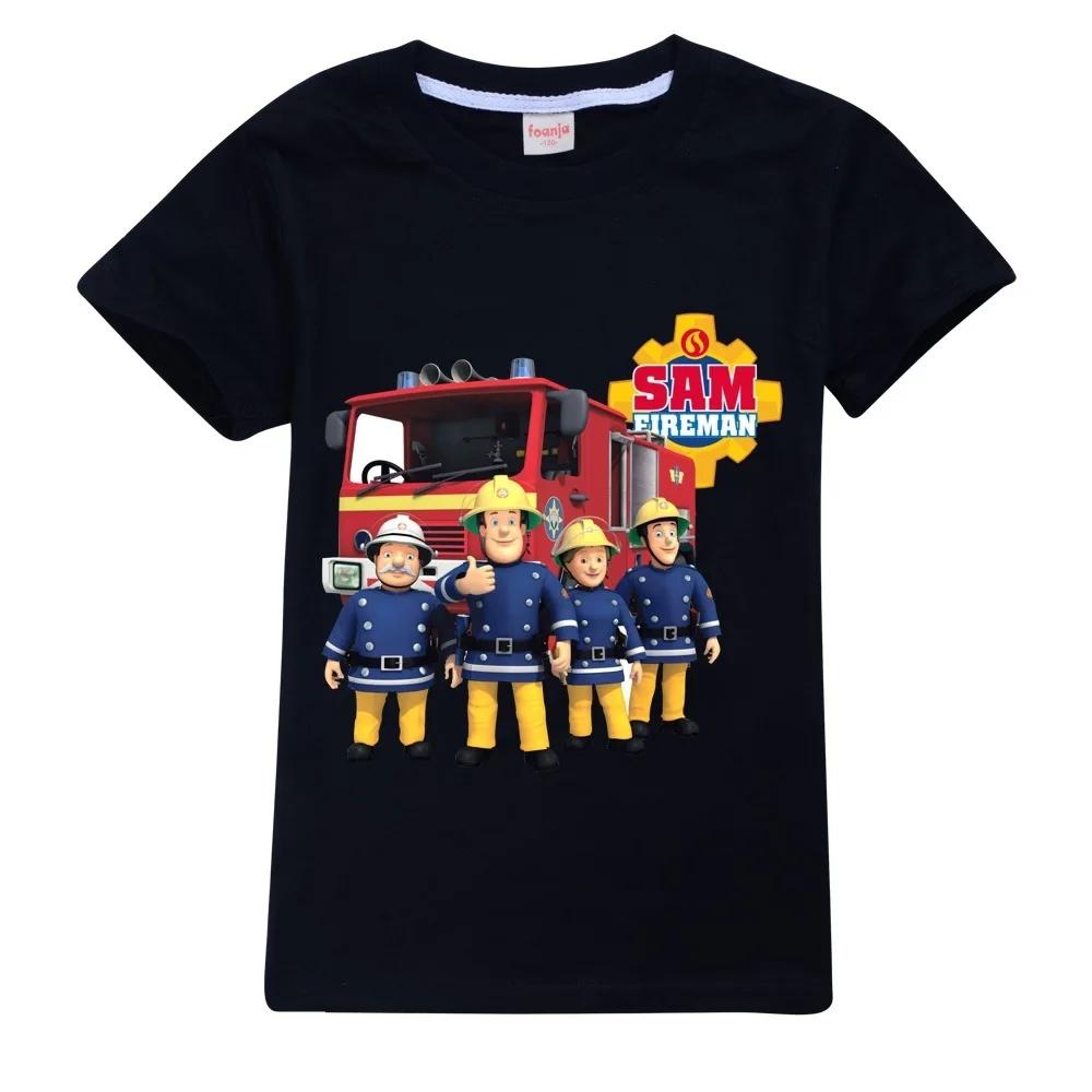 2026Firefighter Sam Camiseta Childrens Summer Clothes Cotton child T shirt Unisex aldult Parent child Kids Cotton Tshirt 100