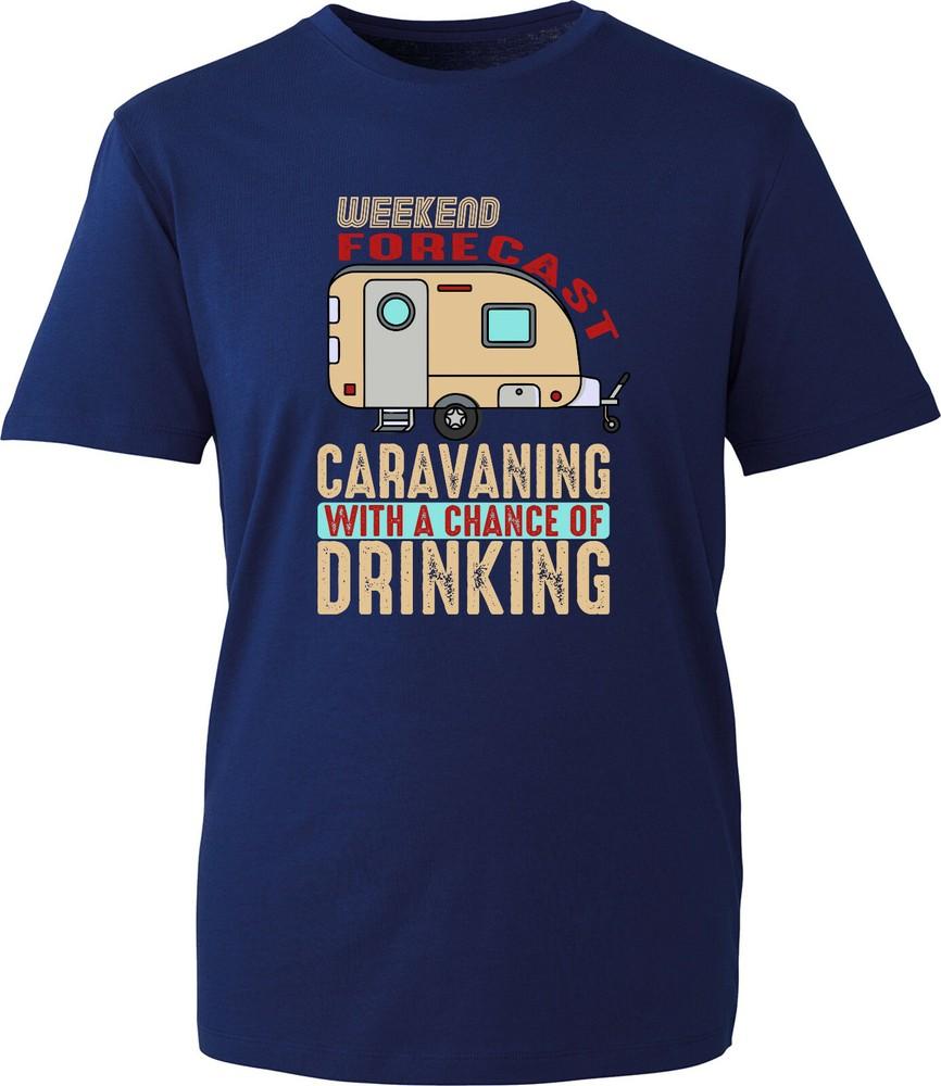 Weekend Forecast Caravanning With Chance Of Drinking TShirt Camping Unisex Top S