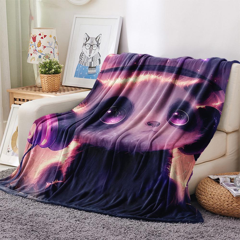 Panda Print Flannel Blanket, High quality Comfortable for All Seasons, Home Decor, Warmth and Comfort, Perfect for Christmas Gifts