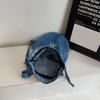 Embroidered Drawstring Bucket Bag Women's Denim Multi-Purpose Shoulder Bag