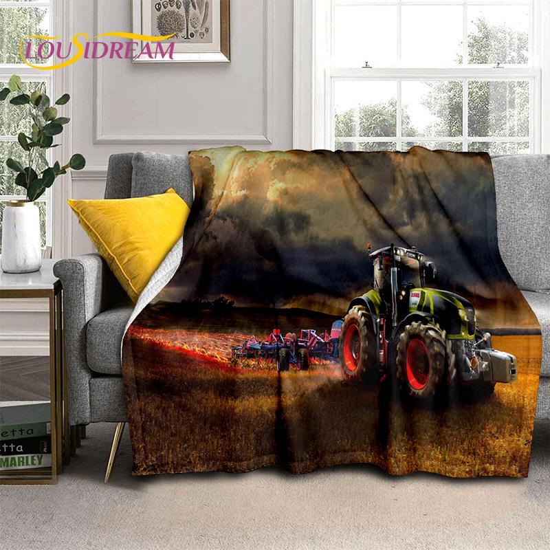 Truck Car 3D Series Retro Tractor HD Blanket,Soft Throw Blanket for Home Bedroom Bed Sofa Picnic Travel Office Cover Blanket Kid