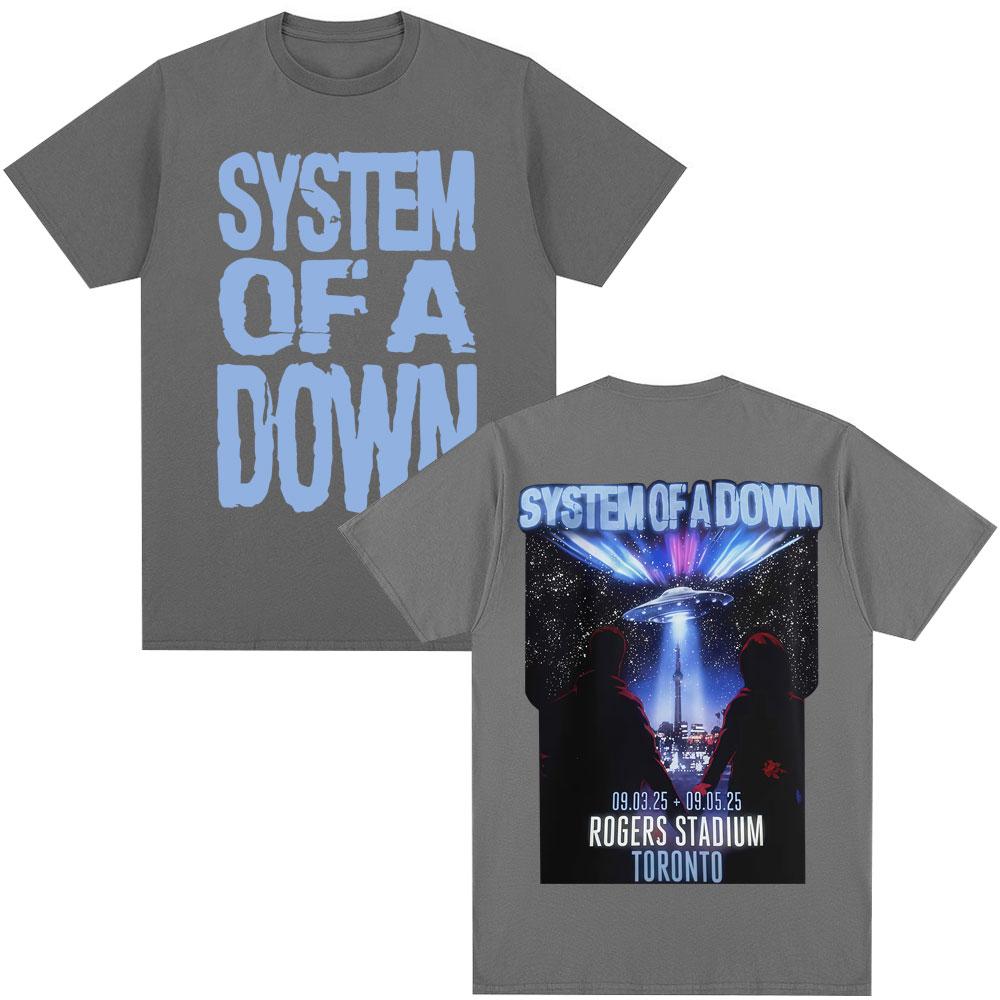 Rock Band System of A Down Tour Graphic T-shirt Men's Clothing Vintage Fashion Hip Hop T Shirts Loose Cotton T-Shirts Fans Gifts