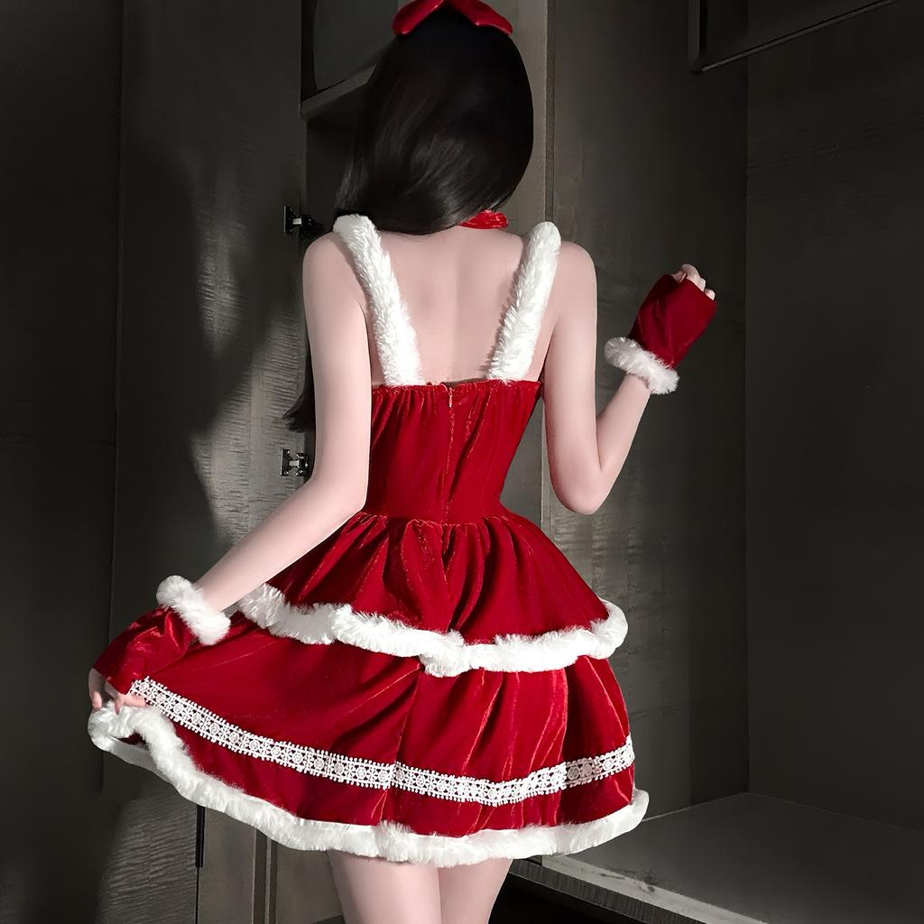 Sex Lingerie Christmas Sexy Chest Wraps New Year's Robe Spice Girls European and American Dresses Bunny Girls