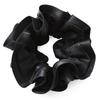 JewelVOX Black Scrunchie Hair Accessory with Grosgrain Frame and Striped Stylish and Cute for Simple and Available In Fabric. Adults. Stylish. Black.