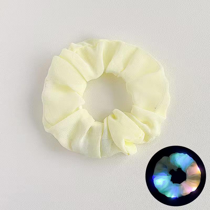 LED Luminous Hair Tie: Three-Speed Shining Color Large Intestine Hair Band for Nightclubs - European & American Style Hair Accessory.