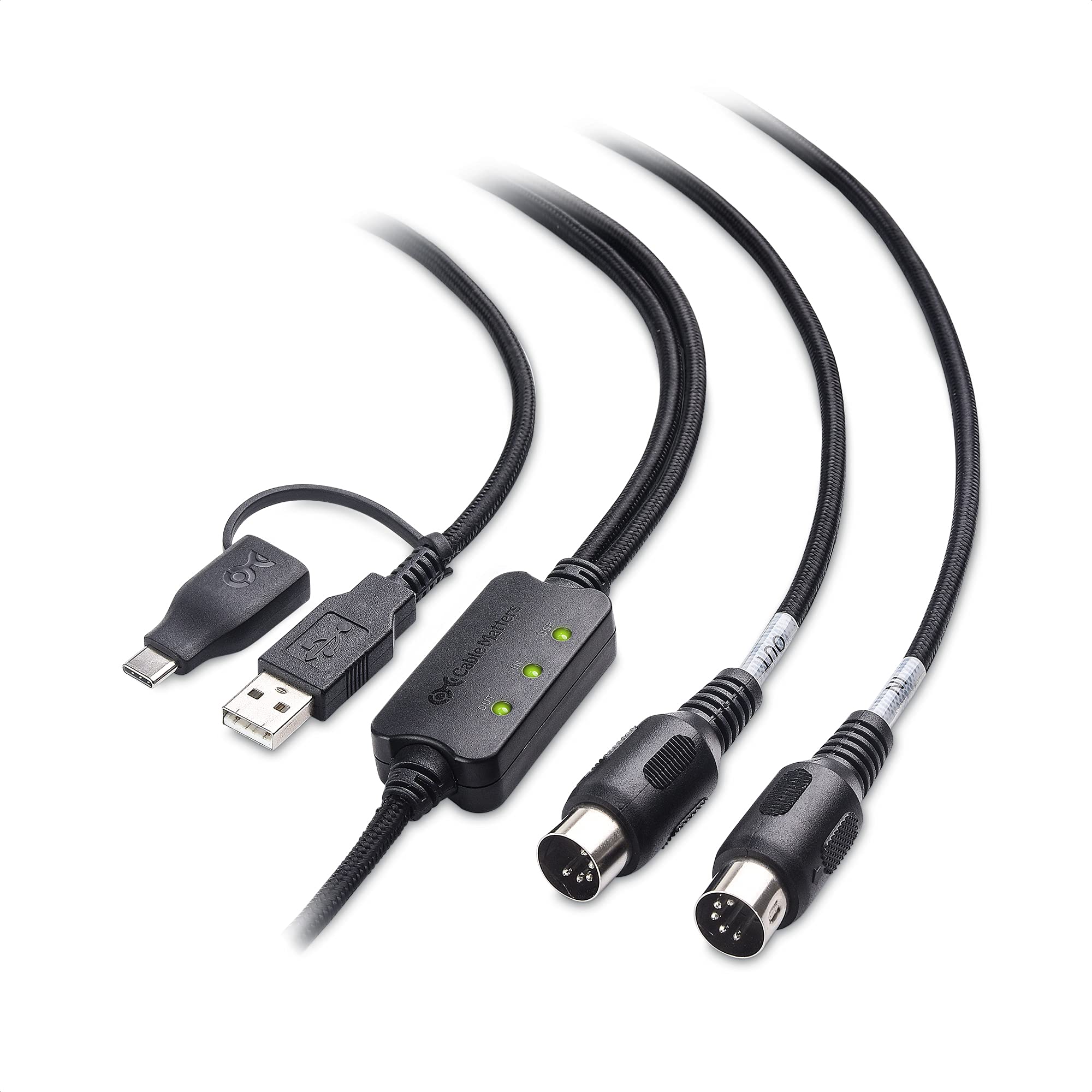 

Cable Matters MIDI Cable 2m MIDI USB Conversion Cable USB MIDI Cable MIDI USB C Conversion Cable Black
