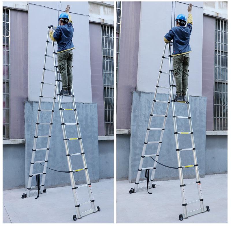 Aluminum Alloy Multifunctional Folding Ladder: Portable, Thickened, and Telescopic Herringbone Design