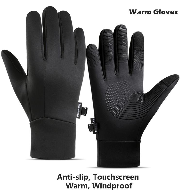 Winter Riding Gloves with Touchscreen & Non-Slip Grip, Thermal Windproof Gloves for Cycling and Outdoor Sports - Men Women Cold Protection