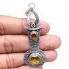 Pingente Citrino Quartzo Gemstone Presente Para Ela Joia De Prata 3"