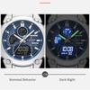 Naviforce Men Dual Time Watch Quartz Movement LCD Digital Chronograph Luminous Hands Stainless Steel Strap Waterproof Men Watch NF9278